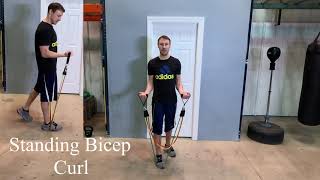 Standing Bicep Curl with Stackable Resistance Bands  How to Use Resistance Bands [upl. by Australia]