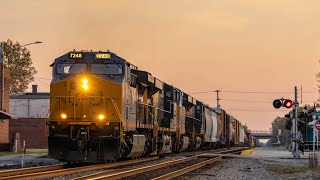 CSXT 7248 Leads M400 with Stellar K5LA horn and echoes thru Wilson at sunset [upl. by Wahlstrom]