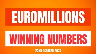 EuroMillions Winning Numbers 22nd October 2024 [upl. by Holsworth]