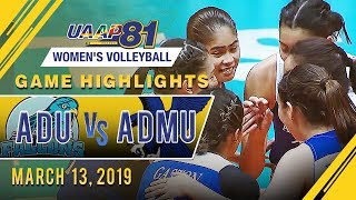 UAAP 81 WV AdU vs ADMU  Game Highlights  March 13 2019 [upl. by Stricklan769]