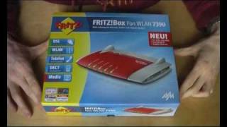 UnboxingFirst Look AVM FRITZ Box Fon WLAN 7390 DSLVDSL Router  WLAN 80211n  USB  DECT [upl. by Jacki]