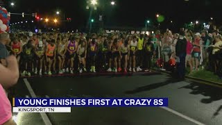 Clayton Young claims victory at Crazy 8s 8K for a USATF championship [upl. by Ammej757]