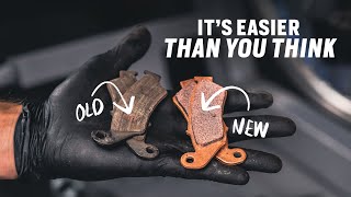 How To Replace Your Motorcycle Disc Brake Pads  The Shop Manual [upl. by Elitnahc323]