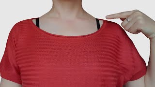 How to Easily Adjust a Wide Stretched Neckline Without a Sewing Machine [upl. by Saisoj]