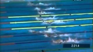 07 World Swimming Championships Mens 400 Freestyle Relay  Michael Phelps [upl. by Jenkel]