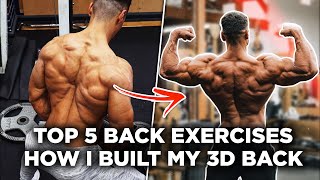 HOW I BUILT MY 3D BACK  5 Best Back Exercises [upl. by Dub]