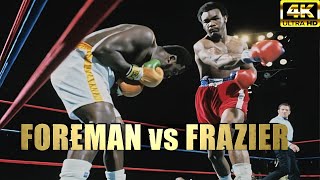 George Foreman vs Joe Frazier  BRUTAL KNOCKOUT Legendary Boxing Fight  4K Ultra HD [upl. by Shifrah945]