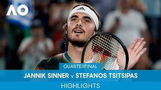 Jannik Sinner v Stefanos Tsitsipas Highlights QF  Australian Open 2022 [upl. by Anyotal]