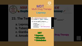 Rrb pharmacist exam preparation 2024 drug inspector exam MDT THERAPY LEPROSY [upl. by Haididej]