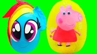 Peppa Pig episodes and My Little Pony Giant Easter Eggs [upl. by Anwaf]