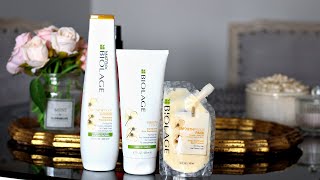 Matrix Biolage SmoothProof Shampoo Conditioner and Mask for Frizzy Hair in Review [upl. by Gadmann]