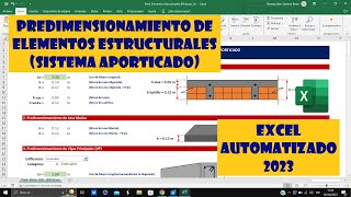 Predimensionamiento de ELEMENTOS ESTRUCTURALES  Sistema Aporticado  2023 [upl. by Eixirt]