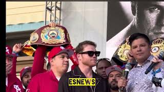 Canelo vs Berlanga weigh in and faceoff who is going to zzz and in what rd EsNews boxing [upl. by Aynor]