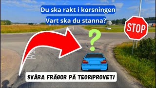 KÖRKORTSTEORI  KÖRKORTSFRÅGOR PÅ TEORIPROVET körkortsteori [upl. by Ahseiyk]