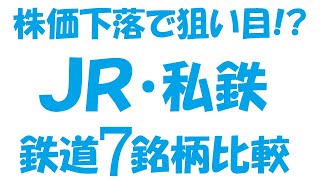 JR・私鉄の鉄道７銘柄を比較ランキング【株価下落で買い時？】 [upl. by Etnoval329]