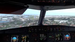 Airbus A321  Landing in Lisboa  Cockpit View [upl. by Kleinstein]