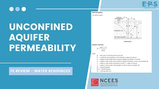 Unconfined Aquifer Equation  FE EXAM WATER RESOURCES [upl. by Wil]