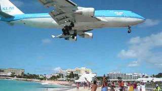 LowLanding and Jet Blast Summary 1  Maho Beach St Maarten St Martin [upl. by Annauqahs]