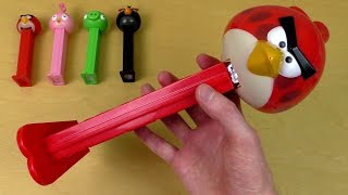 Gigantic Angry Birds PEZ Candy Roll Dispenser amp Surprise Eggs amp Fruit Gummies [upl. by Tabatha]