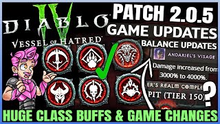 Diablo 4  CONFIRMED MASSIVE Patch 205 Notes ALL Class Buffs Revealed Game Changes amp More [upl. by Berke202]