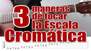 Como tocar la escala cromatica en guitarra de 3 maneras diferentes Curso de Punteo 21 [upl. by Sinnoda591]