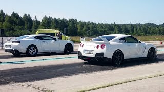 2017 Chevrolet Camaro 2SS 62 vs 2014 Nissan GTR R35 14 mile drag race [upl. by Fairley697]