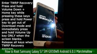 How to Root Samsung Galaxy S7 SMG930W8 Android 601 Marshmallow [upl. by Llerihs]