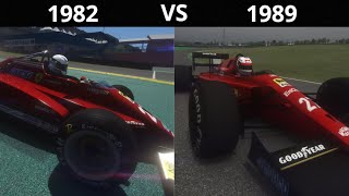 Cuanta diferencia hay entre un f1 de 1982 contra 1989  ASSETTO CORSA [upl. by Ghiselin]