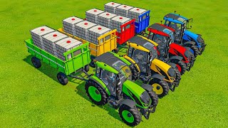 Colors Of Tractor  Trolley Loading With JCB In Fs22  LOAD Oil Bugs With TRANSPORT  Fs22 [upl. by Ruzich]