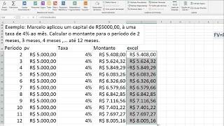 Capitalização composta apresentação de formulas e exemplo no Excel [upl. by Mueller195]