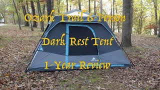 Ozark Trail 6p Dark Rest Tent  1 year Use Update [upl. by Davidde]