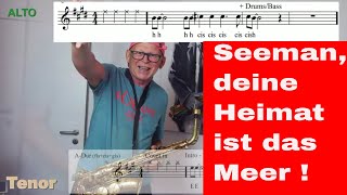 Seemann deine Heimat ist das Meer LolitaFreddy Quinn Saxophone Solo Backingtrack Sheets [upl. by Schacker105]