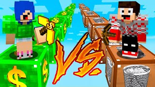 LUCKY BLOCK RICO VS LUCKY BLOCK POBRE CORRIDA LUCKY BLOCK MINECRAFT [upl. by Volotta]