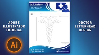 Letterhead Design  Letter Pad Design  Doctor Letterhead Design  Adobe Illustrator Tutorial [upl. by Akimik351]