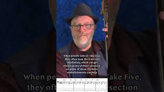 Jazz Bass Lines With Tabs Rhythmic Embellishments On Take Five by Dave Brubeck amp Paul Desmond [upl. by Goldshlag]