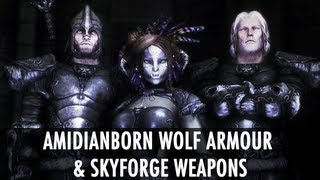 Skyrim Mod aMidianBorn Wolf Armour amp Skyforge Weapons [upl. by Linneman35]