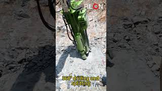 360° Allinone hydraulic rock splitter and rock drill  360° rotation for drilling and splitting [upl. by Odnavres]