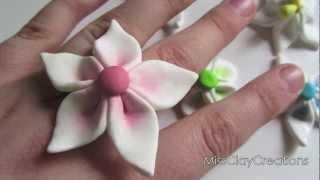 Clay Flower Tutorial For Beginners by MissClayCreations [upl. by Namya]