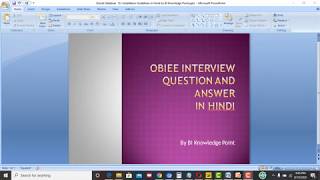 3OBIEE Interview Question and Answer part1 by BIKnowledge [upl. by Astrea313]