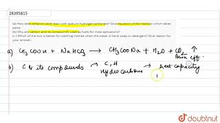 a How does ethanoic acid react with sodium hydrogencarbonate Give equation of the reaction [upl. by Maeve656]