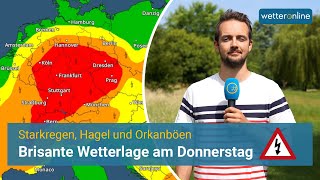 ❗️Brisante Unwetterlage am Donnerstag [upl. by Nev]