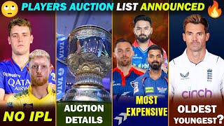 IPL 2025  Mega Auction Details  Date  Timing  Players List [upl. by Ahseetal]