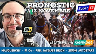 🔴 Pronostic Quinté  Super Top5 Mercredi 13 Novembre 2024 Mauquenchy 🔴 Prix Jacques Brion [upl. by Leahcimsemaj]