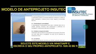 MODELO DE ANTEPROJETO INSUTEC [upl. by Restivo674]