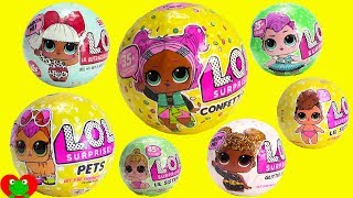 LOL Surprise Dolls Confetti Pop Series 3 Glitter Pets Lil Sisters Series 1 2 3 [upl. by Eirb]