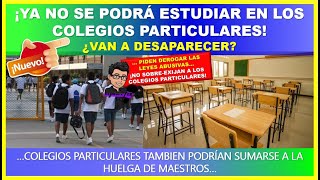 😱🔴Por leyes abusivas ¡ya no se podrá estudiar en los colegios particulares ¿van a desaparecer [upl. by Ramled340]