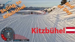 4K Skiing Kitzbühel End of Day Ski to Kitzbühel via StreifFamilienabfahrt Austria GoPro HERO11 [upl. by Biondo]