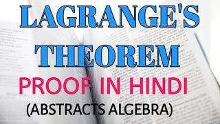 Lagranges theorem proof in hindi  BSc 2nd year maths  modern abstract algebra [upl. by Artina]