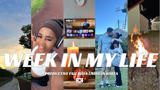 WEEKLY VLOG🍁🇰🇷👩🏾‍🏫 living amp teaching in korea public holidays Glamping fall decor workout splits [upl. by Niggem]