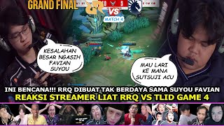 REAKSI STREAMER LIAT RRQ VS TLID GAME 4 REACTION STREAMER TEAM LIQUID VS RRQ HOSHI GRAND FINALS [upl. by Rapsac49]